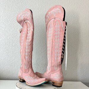 Lane LEXINGTON Over the Knee Womens Cowboy Boots 8.5 Pink Western Cowgirl Tall